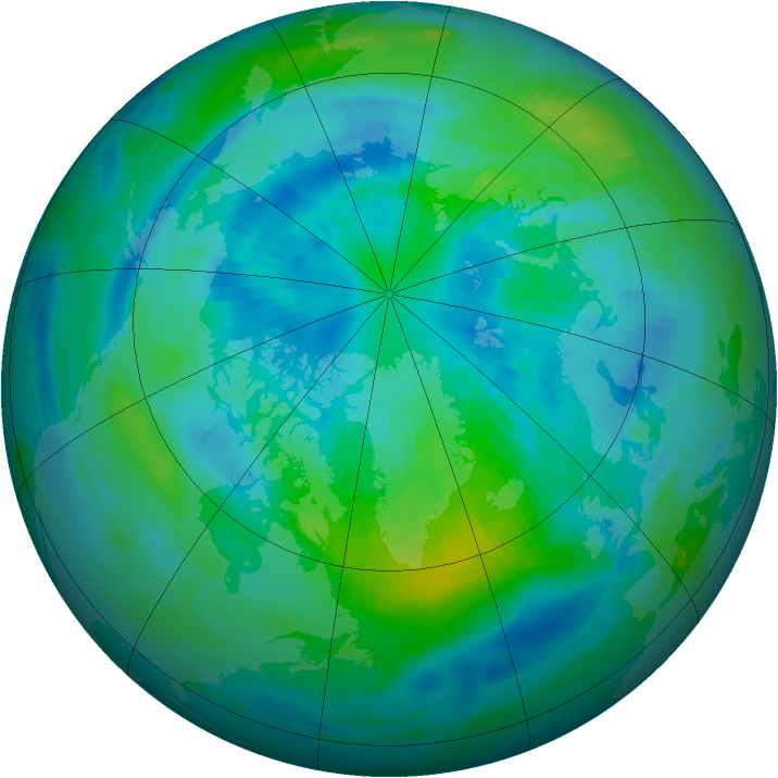 Arctic ozone map for 01 October 2000